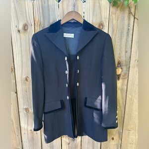 Vintage black blazer with zodiac silver buttons.